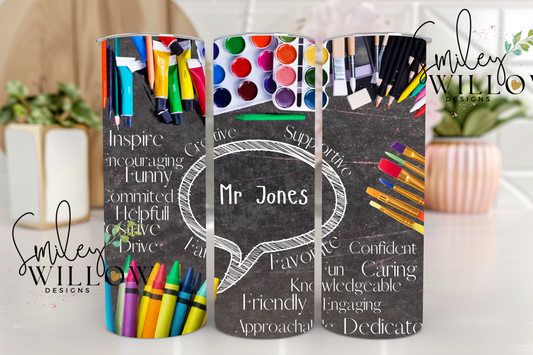 Chalkboard teacher 20oz tumbler