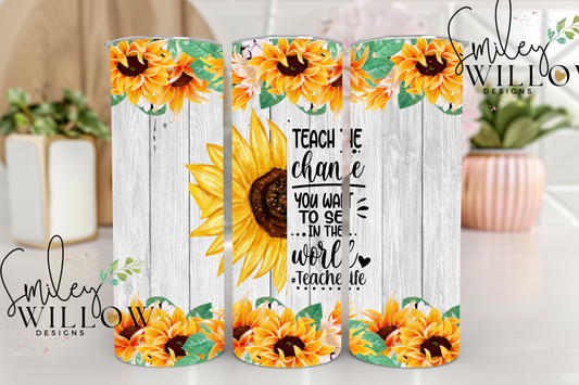 Sunflower teacher 20oz tumbler